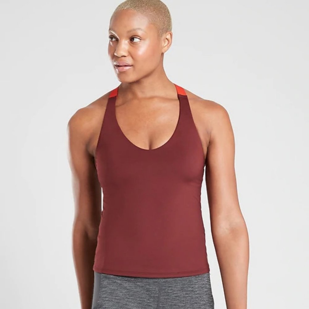 Athleta Ascent Support Top size M Brown/Vermillion